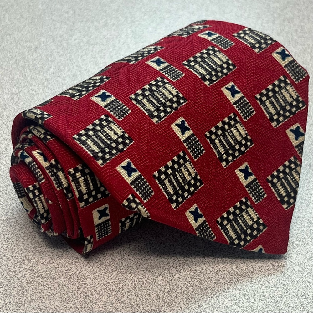 Premiere by Robert Talbott Men's Tie Burgundy 100% Silk Made in the USA